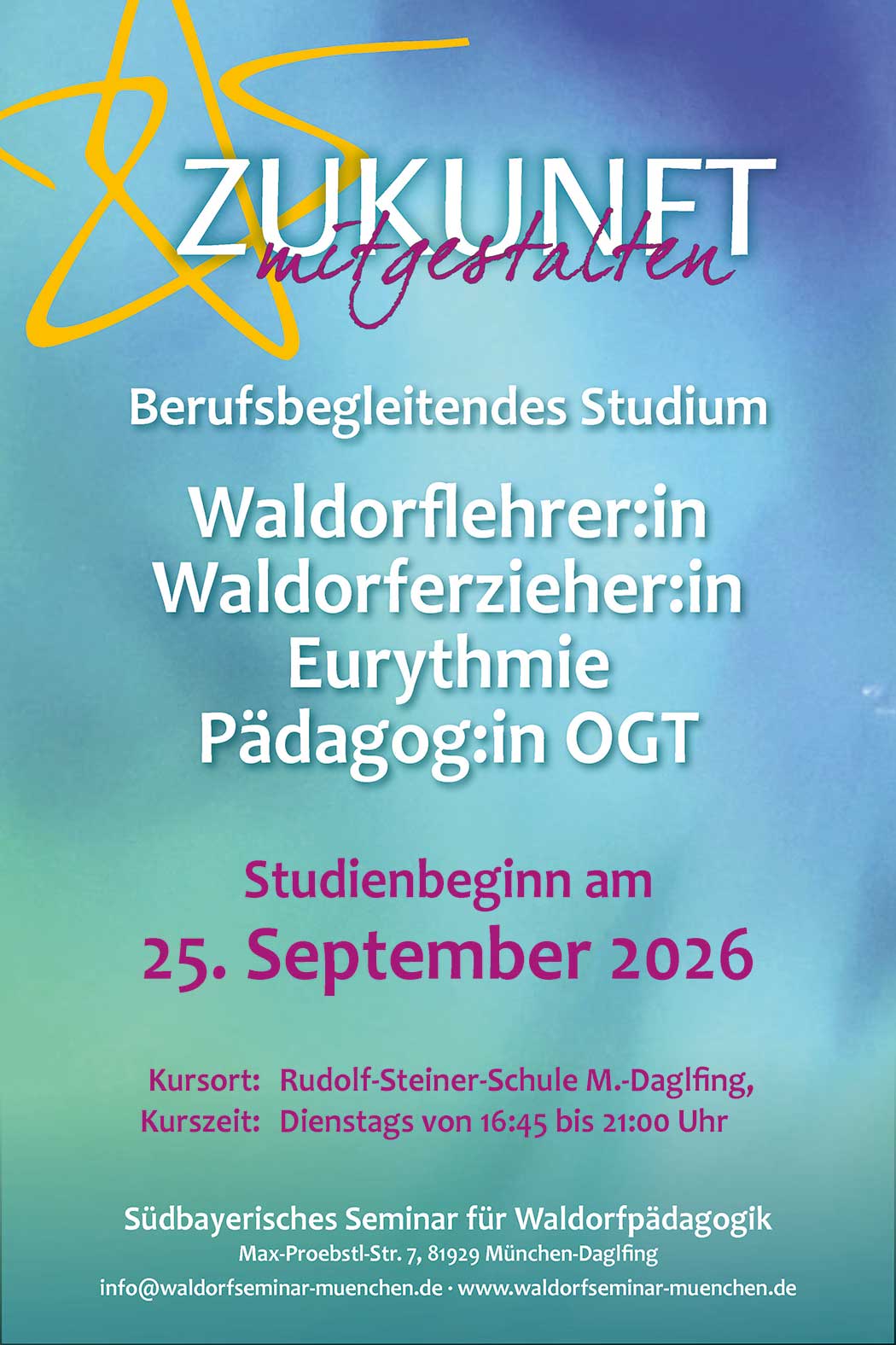 Studienbeginn 2026 Südbayerisches Waldorfseminar